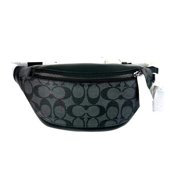 Coach CJ707 Warren Mini Belt Bag In Signature Canvas IN Charcoal - Picture 1 of 8